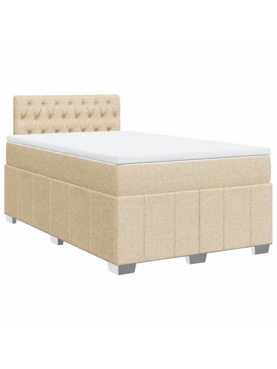 Box spring postel s matrací krémová 120x190 cm textil