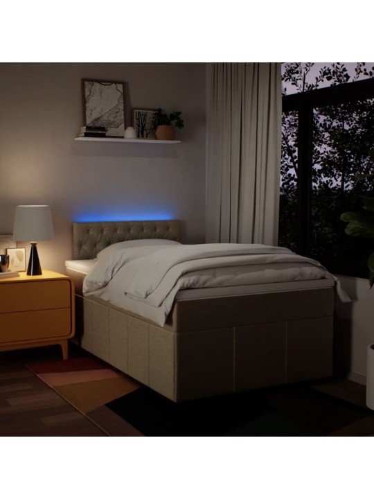Box spring postel s matrací krémová 120x190 cm textil