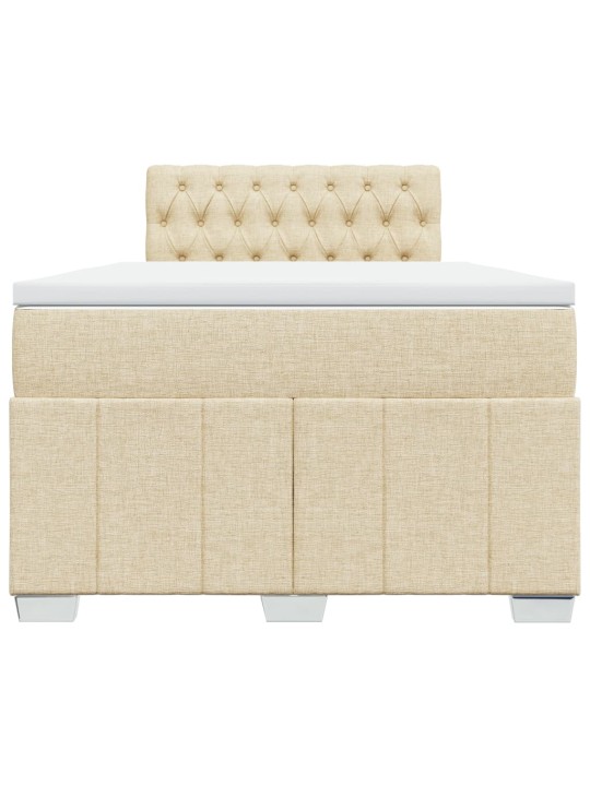 Box spring postel s matrací krémová 120x190 cm textil