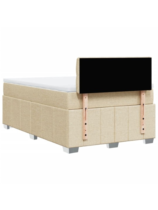 Box spring postel s matrací krémová 120x190 cm textil