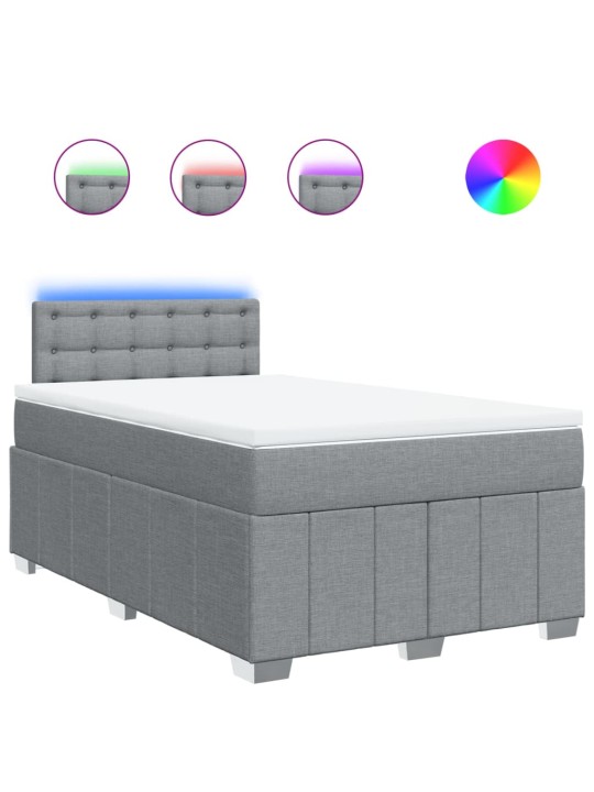 Box spring postel s matrací světle šedá 120x190 cm textil