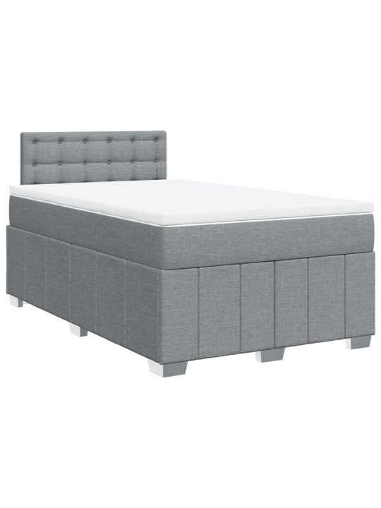 Box spring postel s matrací světle šedá 120x190 cm textil