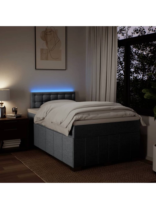 Box spring postel s matrací světle šedá 120x190 cm textil