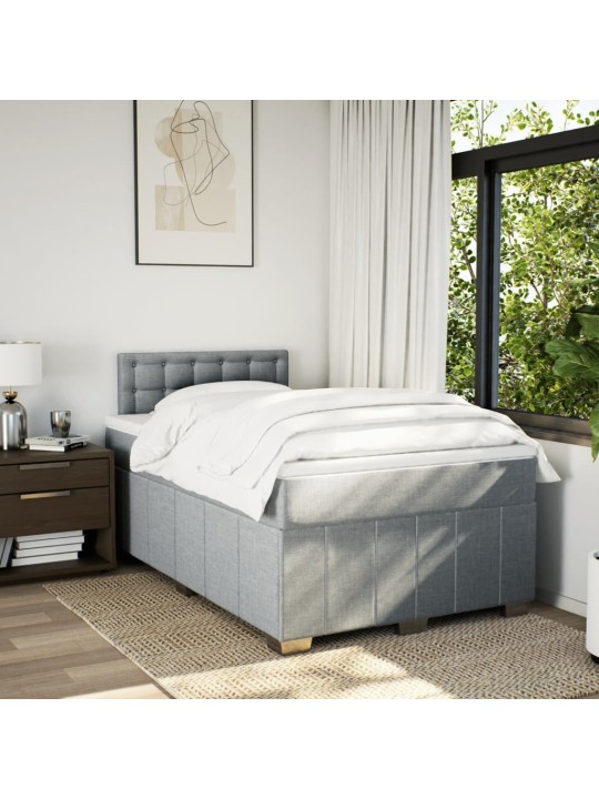 Box spring postel s matrací světle šedá 120x190 cm textil