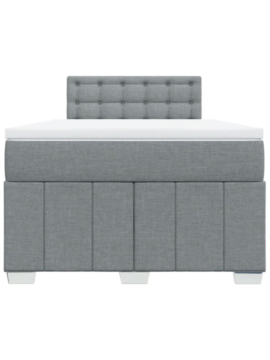 Box spring postel s matrací světle šedá 120x190 cm textil
