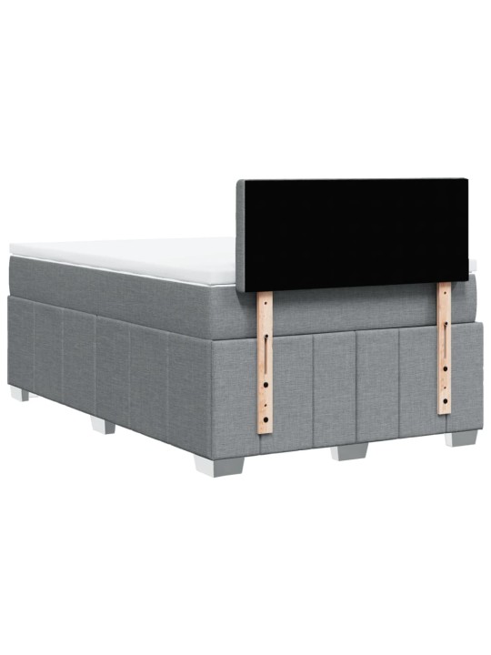 Box spring postel s matrací světle šedá 120x190 cm textil