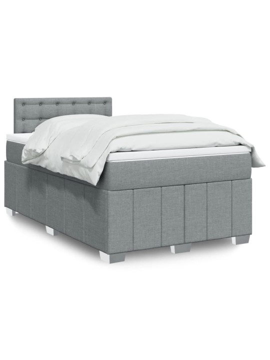 Box spring postel s matrací světle šedá 120x190 cm textil