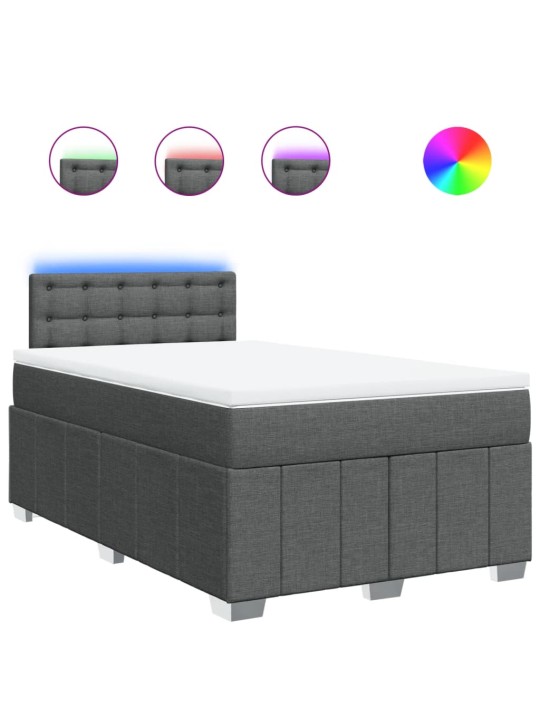 Box spring postel s matrací tmavě šedá 120x190 cm textil