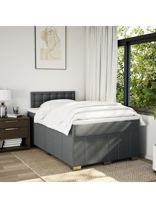 Box spring postel s matrací tmavě šedá 120x190 cm textil