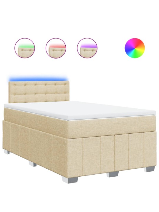 Box spring postel s matrací krémová 120x190 cm textil
