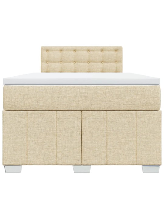 Box spring postel s matrací krémová 120x190 cm textil