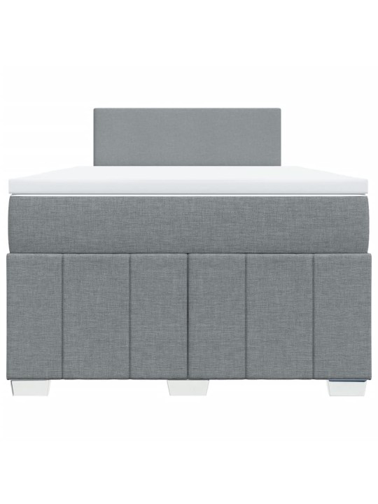 Box spring postel s matrací světle šedá 120 x 200 cm textil