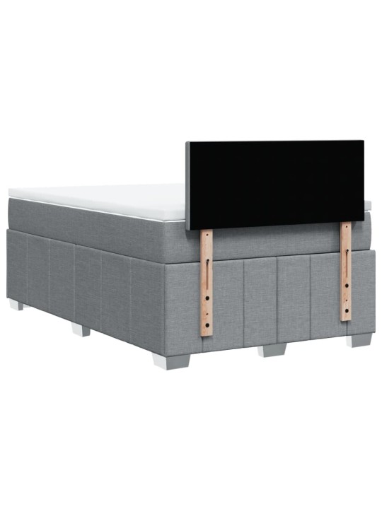 Box spring postel s matrací světle šedá 120 x 200 cm textil