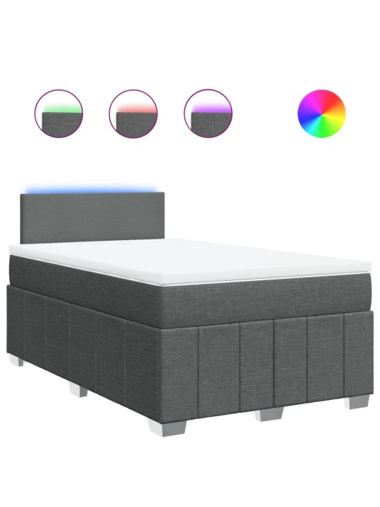 Box spring postel s matrací tmavě šedá 120x200 cm textil