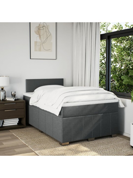 Box spring postel s matrací tmavě šedá 120x200 cm textil