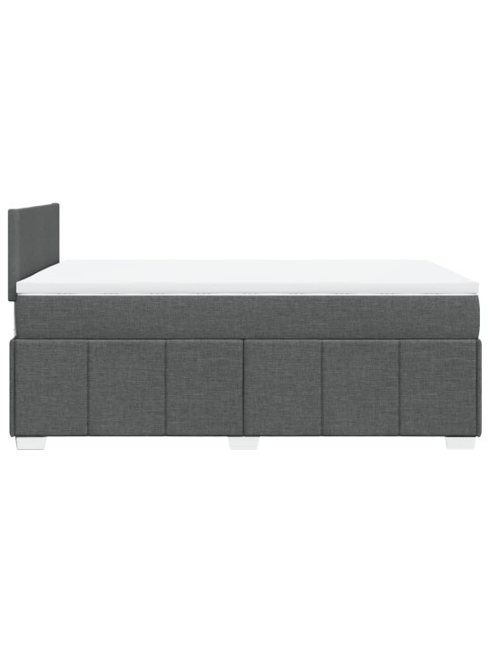 Box spring postel s matrací tmavě šedá 120x200 cm textil