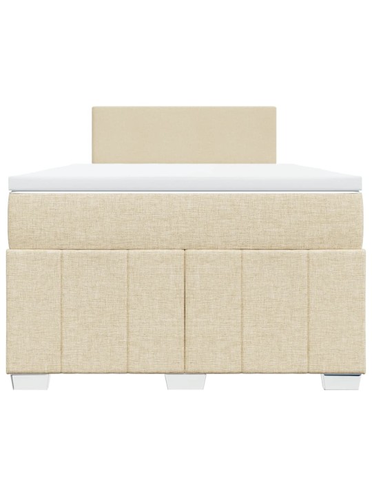 Box spring postel s matrací krémová 120x200 cm textil