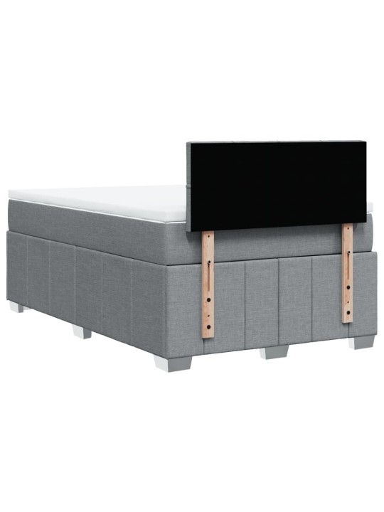 Box spring postel s matrací světle šedá 120 x 200 cm textil