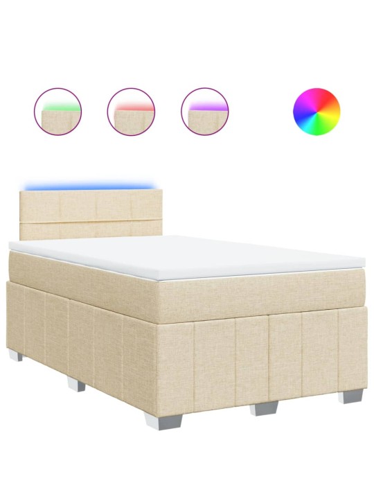 Box spring postel s matrací krémová 120x200 cm textil