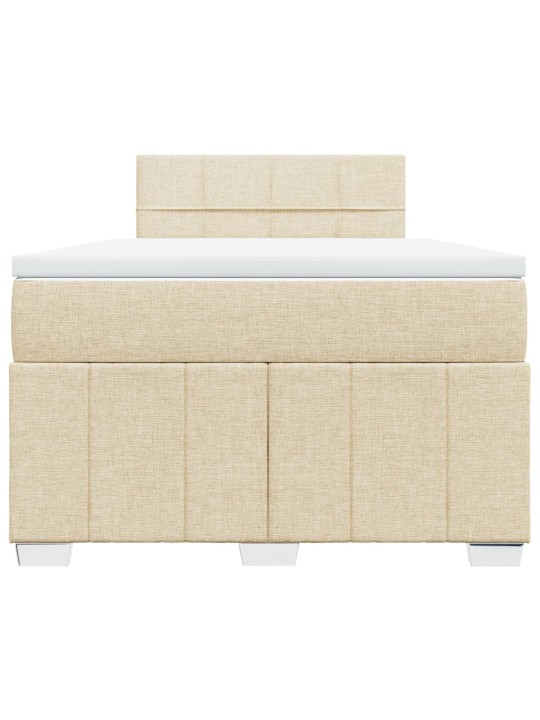 Box spring postel s matrací krémová 120x200 cm textil