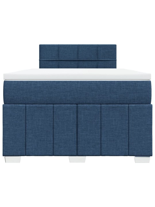Box spring postel s matrací modrá 120x200 cm textil