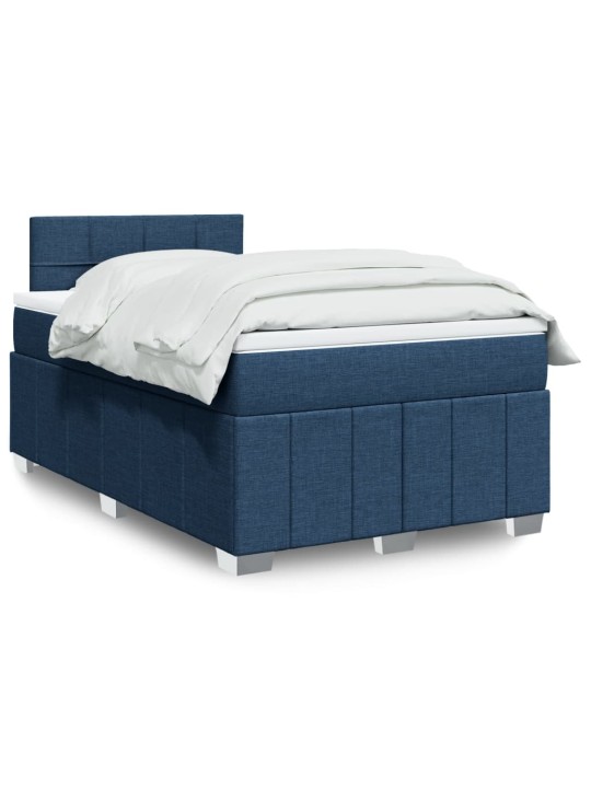Box spring postel s matrací modrá 120x200 cm textil