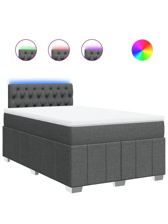Box spring postel s matrací tmavě šedá 120x200 cm textil