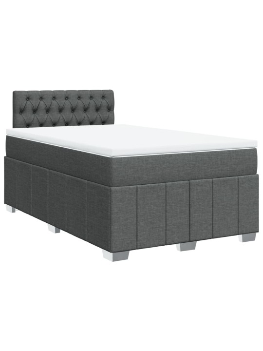 Box spring postel s matrací tmavě šedá 120x200 cm textil