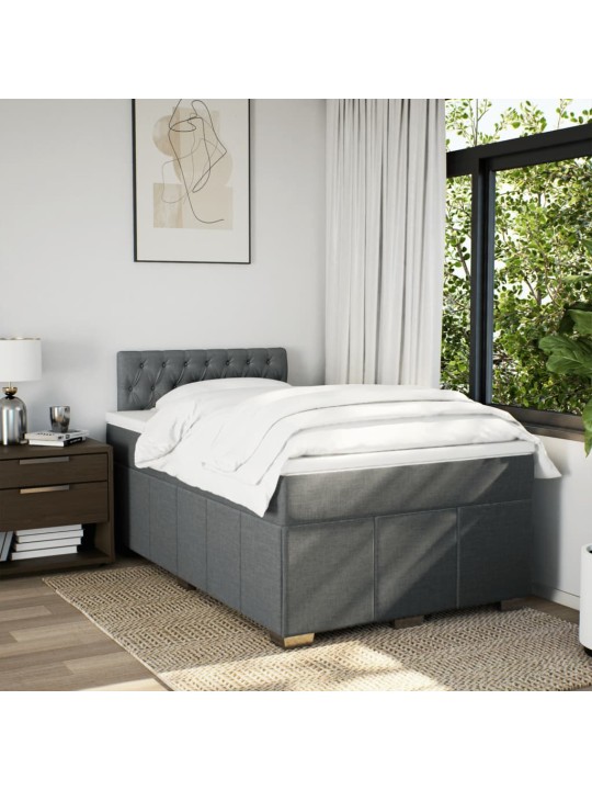 Box spring postel s matrací tmavě šedá 120x200 cm textil