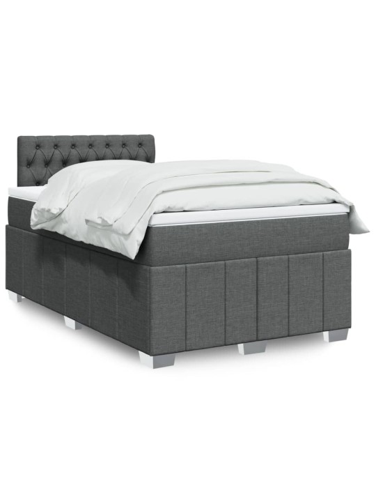 Box spring postel s matrací tmavě šedá 120x200 cm textil