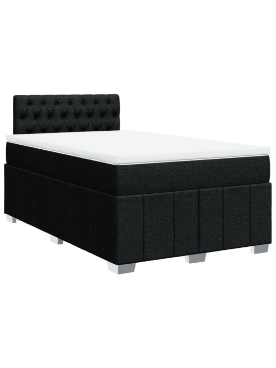Box spring postel s matrací černá 120x200 cm textil