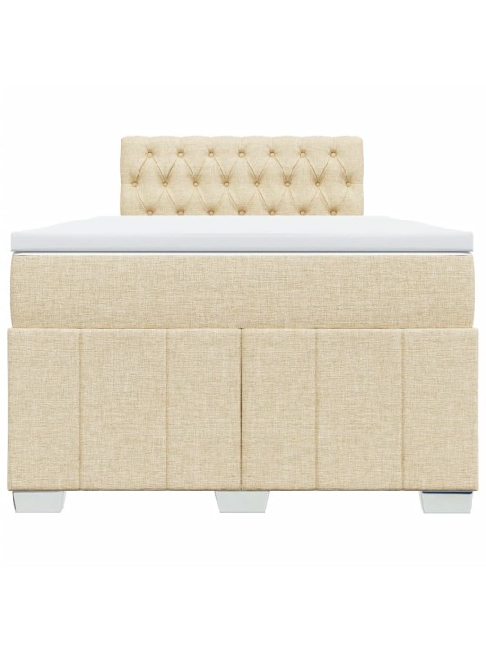 Box spring postel s matrací krémová 120x200 cm textil