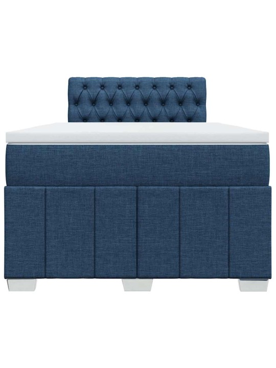 Box spring postel s matrací modrá 120x200 cm textil