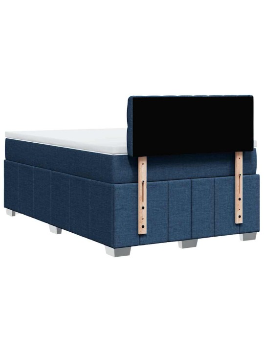 Box spring postel s matrací modrá 120x200 cm textil