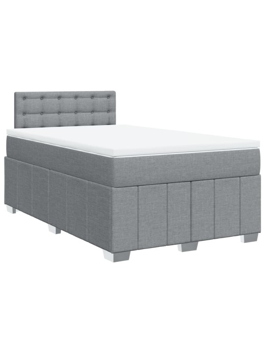Box spring postel s matrací světle šedá 120 x 200 cm textil