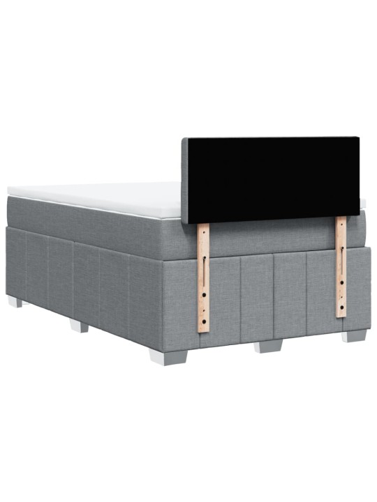 Box spring postel s matrací světle šedá 120 x 200 cm textil