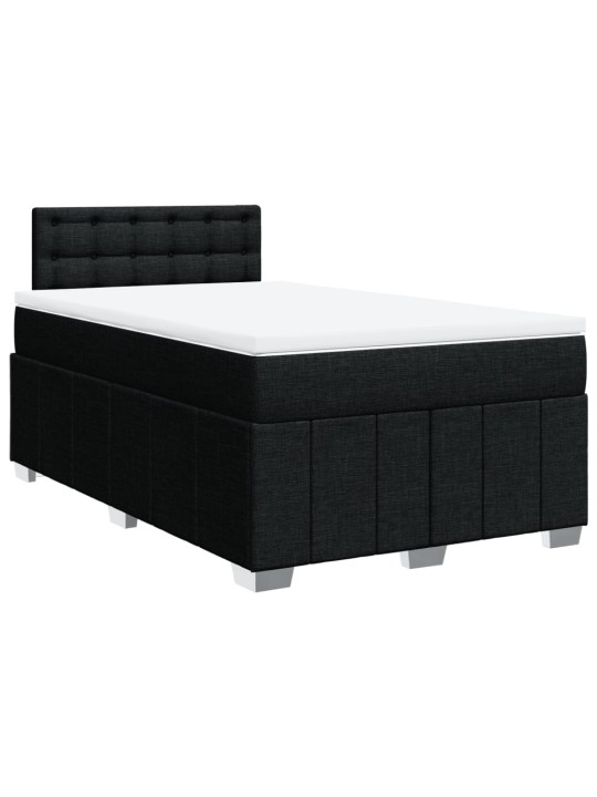 Box spring postel s matrací černá 120x200 cm textil