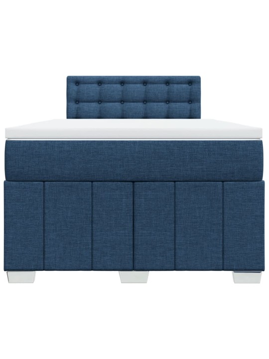 Box spring postel s matrací modrá 120x200 cm textil
