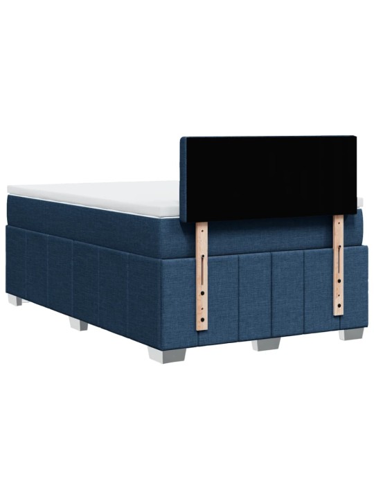 Box spring postel s matrací modrá 120x200 cm textil
