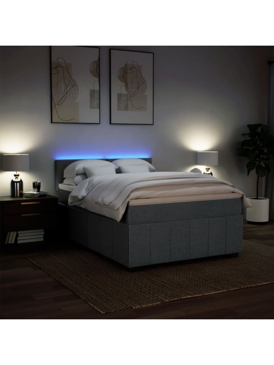 Box spring postel s matrací tmavě šedý 140 x 190 cm textil