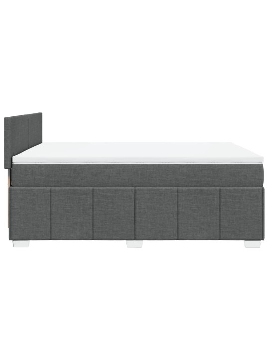 Box spring postel s matrací tmavě šedý 140 x 190 cm textil