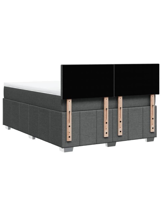 Box spring postel s matrací tmavě šedý 140 x 190 cm textil