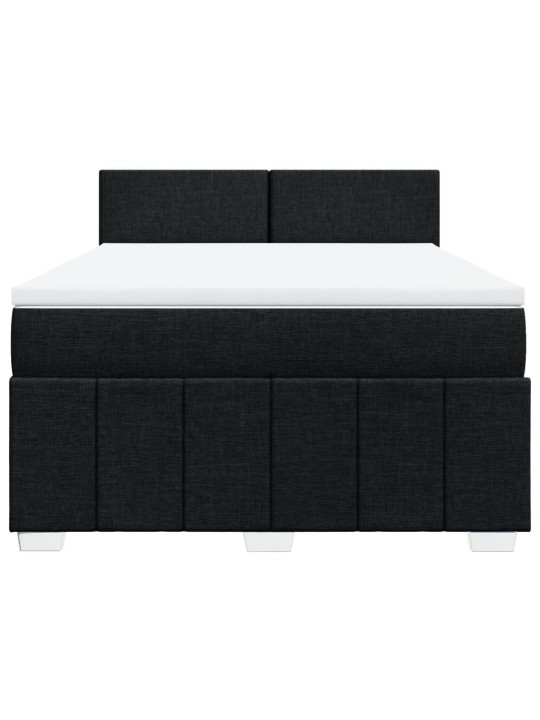Box spring postel s matrací černá 140 x 190 cm textil