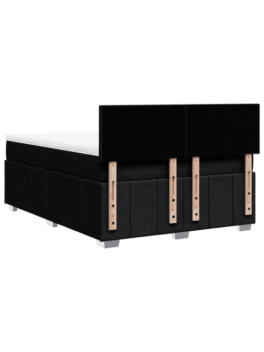 Box spring postel s matrací černá 140 x 190 cm textil