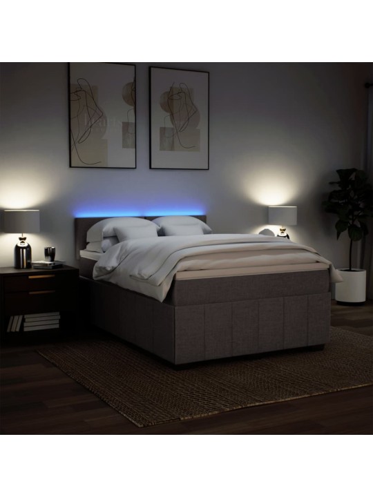 Box spring postel s matrací taupe 140x190 cm textil