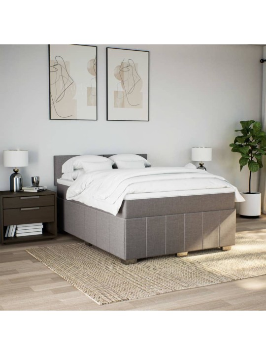 Box spring postel s matrací taupe 140x190 cm textil