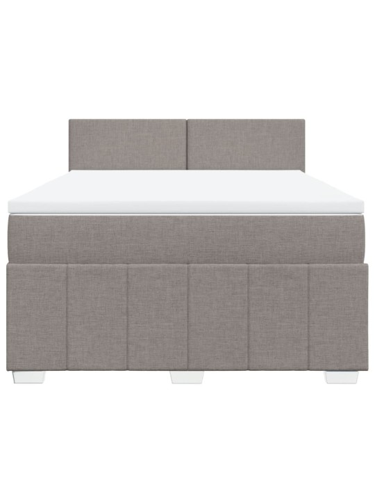 Box spring postel s matrací taupe 140x190 cm textil
