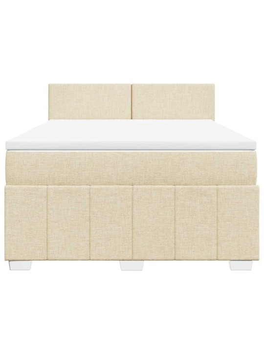Box spring postel s matrací krémová 140x190 cm textil