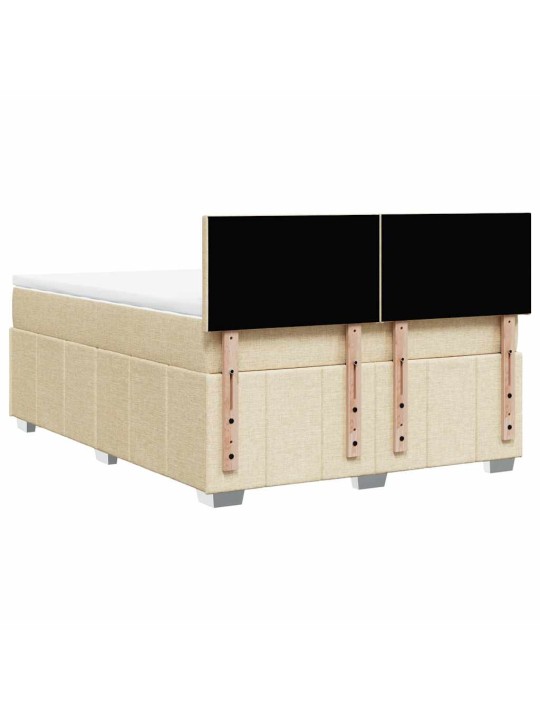 Box spring postel s matrací krémová 140x190 cm textil