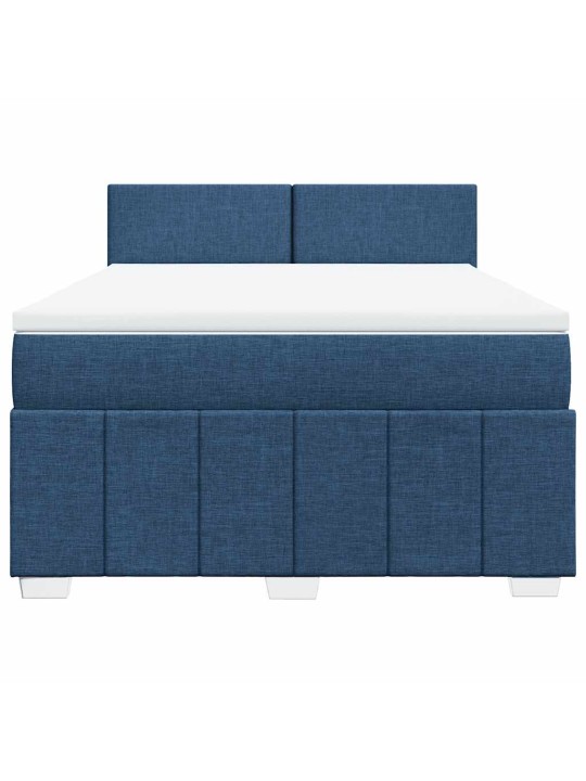 Box spring postel s matrací modrá 140x190 cm textil